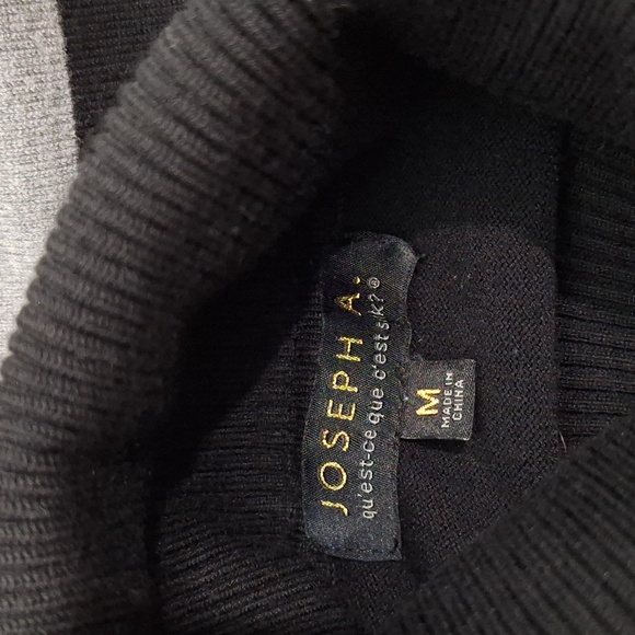 JOSEPH A Black and Grey Color Block Turtleneck Long Sleeve Sweater - Picture 6 of 10